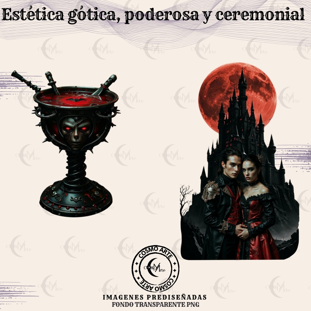 pack de 47 imágenes – copas vampíricas & corazones sagrados | arte simbólico, gótico y ritual | png descargable