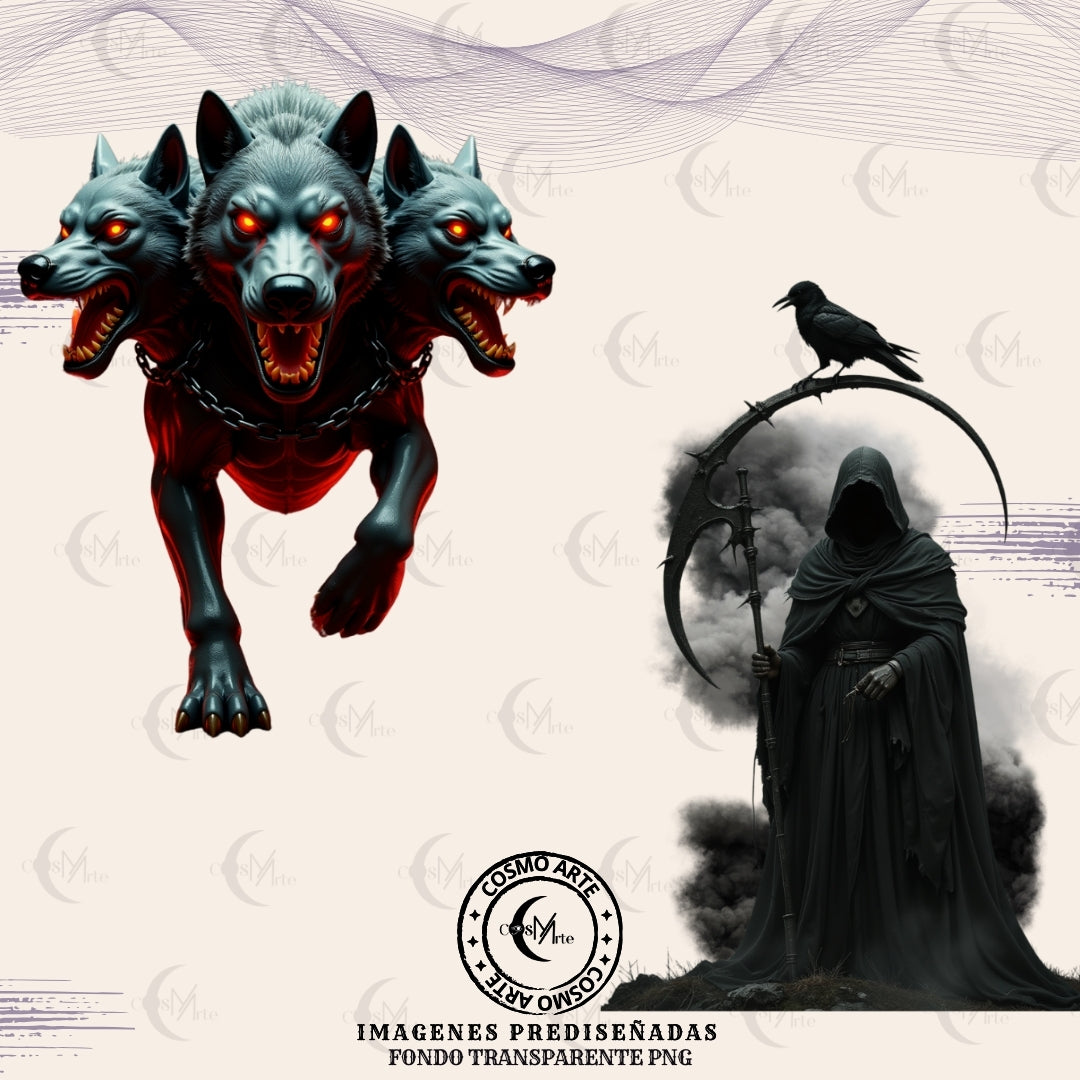 pack de 38 imágenes – guardianes de la noche | lobos, sombras y magia lunar | png descargable