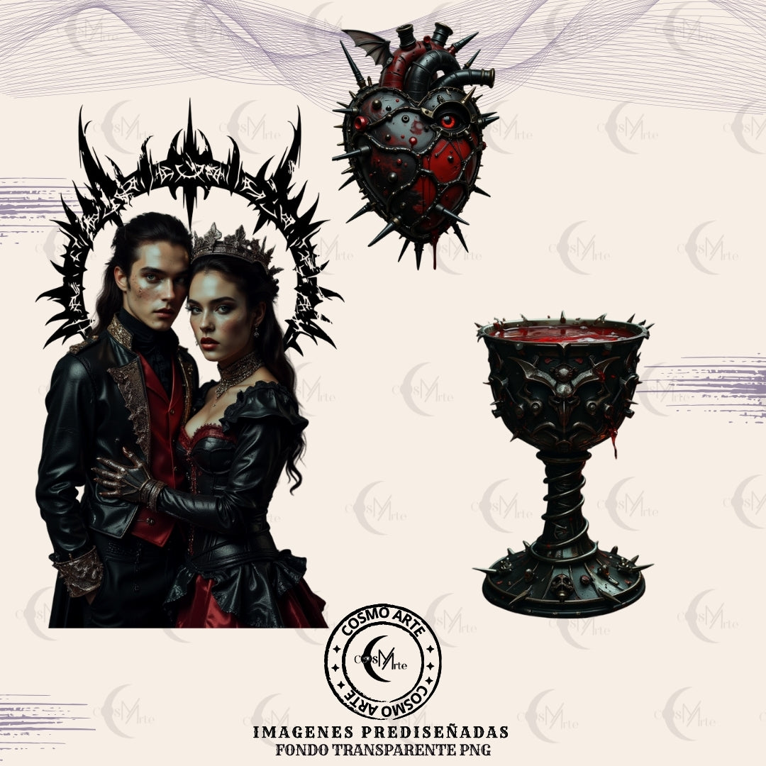 pack de 47 imágenes – copas vampíricas & corazones sagrados | arte simbólico, gótico y ritual | png descargable