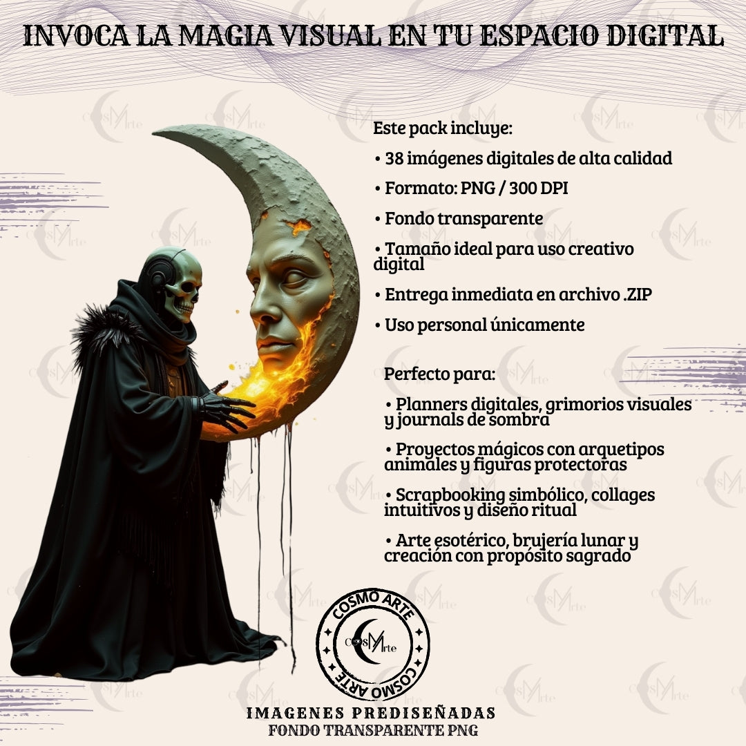 pack de 38 imágenes – guardianes de la noche | lobos, sombras y magia lunar | png descargable